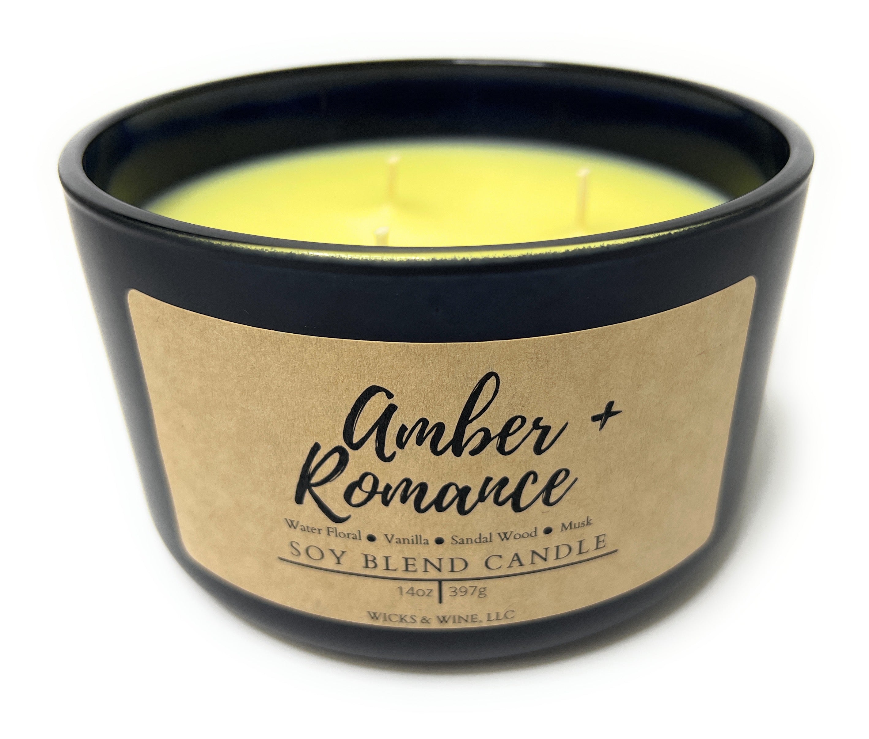 Amber Romance, Scented Candle, 14oz Soy Candle Jar