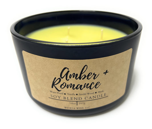 Amber + Romance 3 Wick Candle