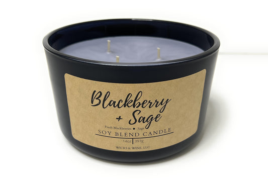 Blackberry + Sage 3 Wick Candle