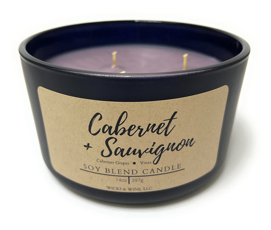 Cabernet + Sauvignon 3 Wick Candle