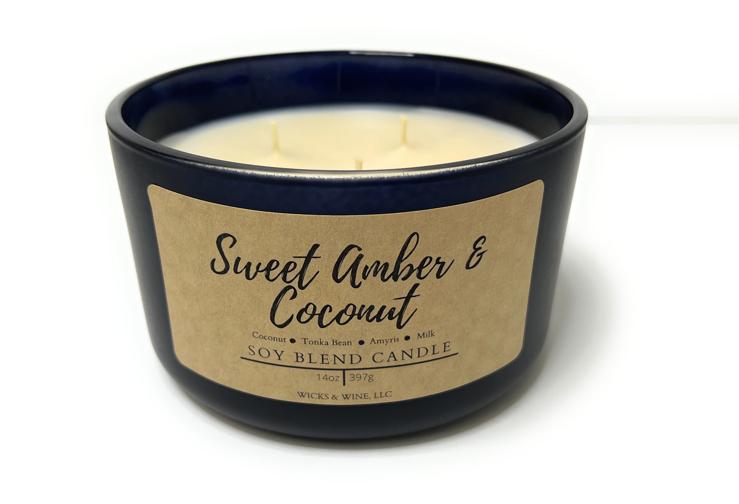 Sweet Amber & Coconut 3 Wick Candle