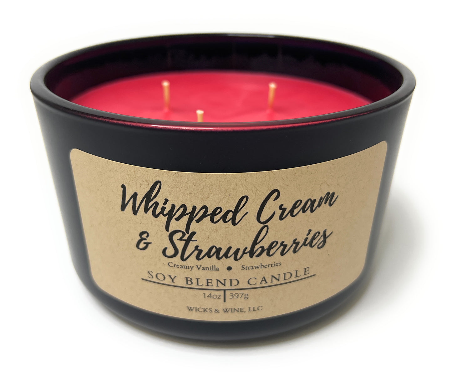Whipped Cream & Strawberries 3 Wick Candle