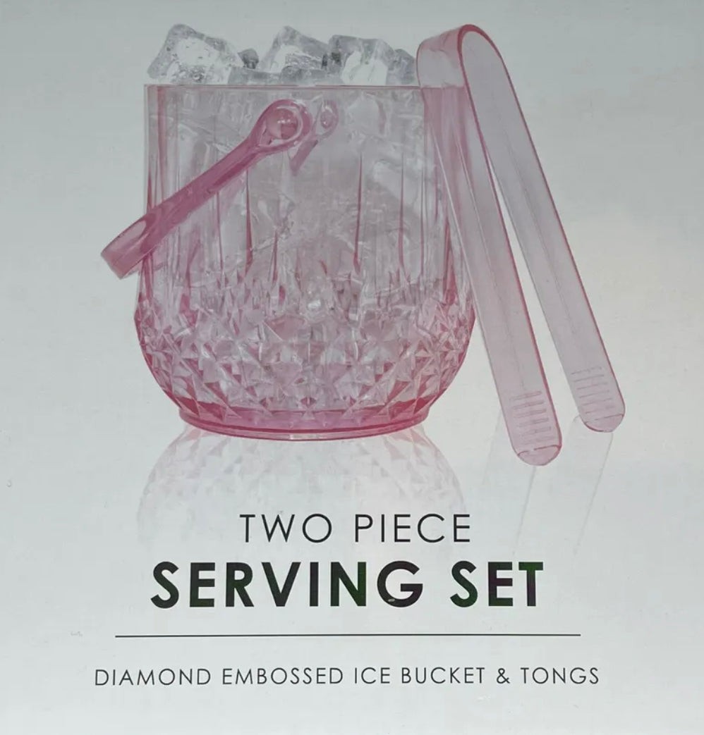Diamond Embossed Bucket & Tongs